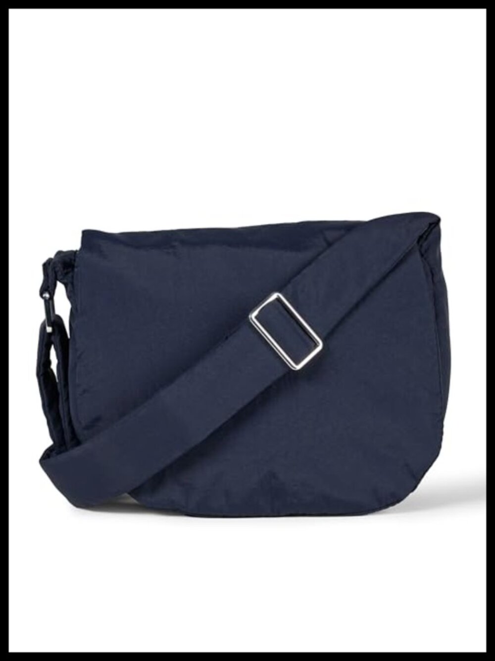 Nylon Flap Crossbody Bag Adjustable Lightweight Zip Closure